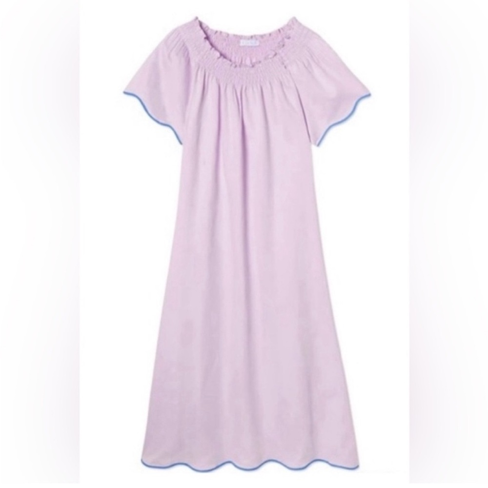 Lavender Nightgown with Blue Trim